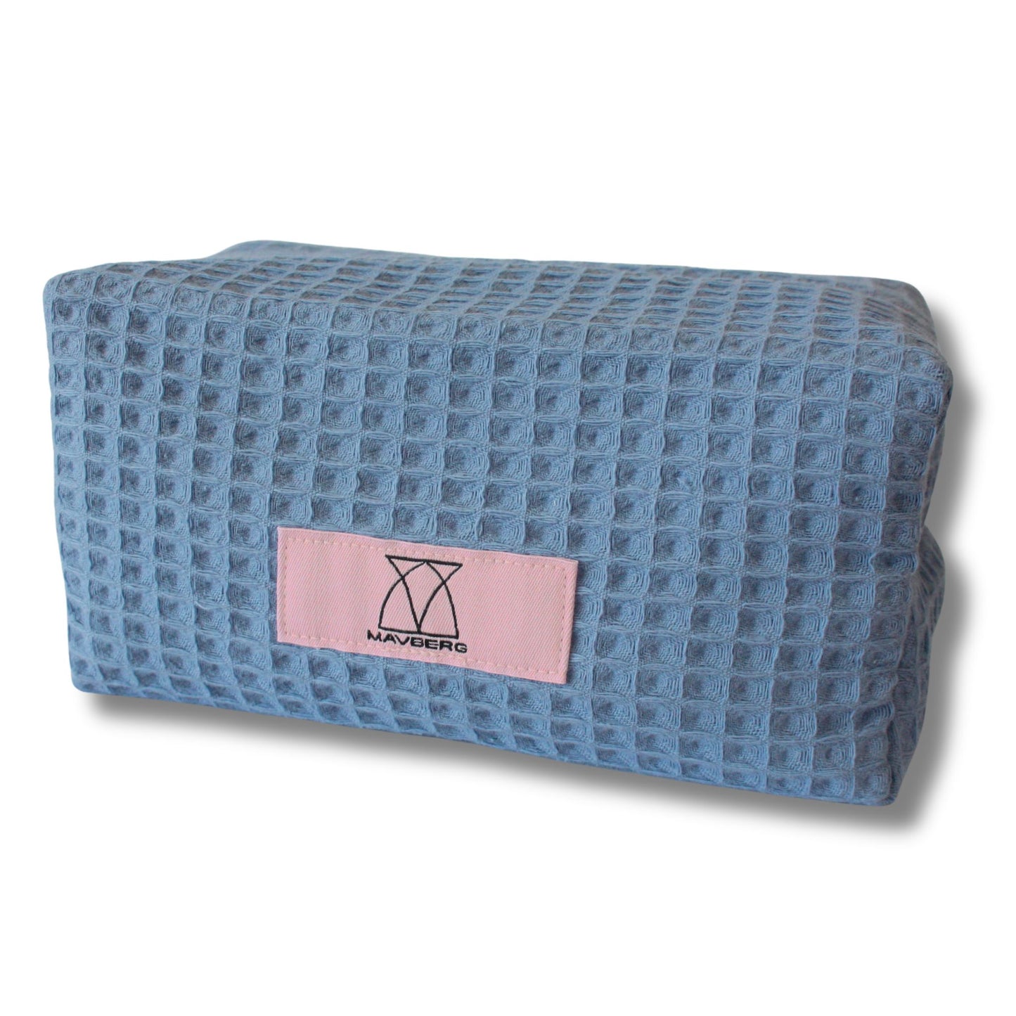 Beautybag/Kosmetiktasche aus Waffelpique in Taubenblau handgefertigte Kosmetiktasche, stilvolles Design, perfekte Aufbewahrung für die Handtasche, langlebig, praktischer Organizer für Kosmetikartikel