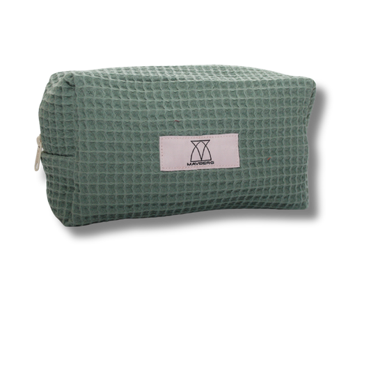 Beautybag aus Waffelpique in Salbei