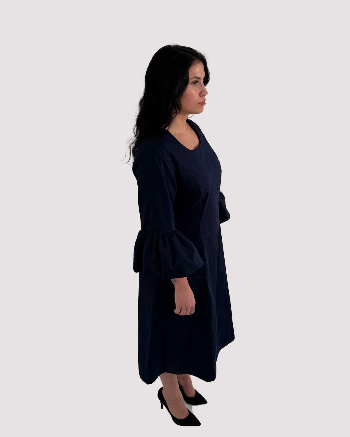 Kleid mit gerüschtem Ärmelabschluss