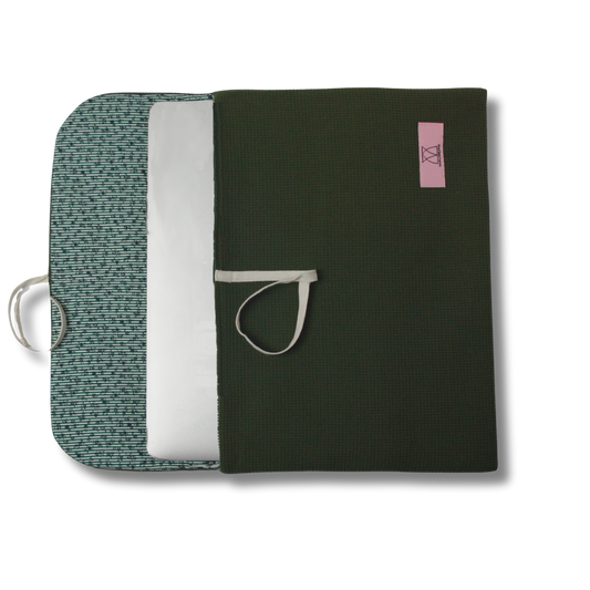 Laptop-/Tablethülle mit Schleife - Waffelpique