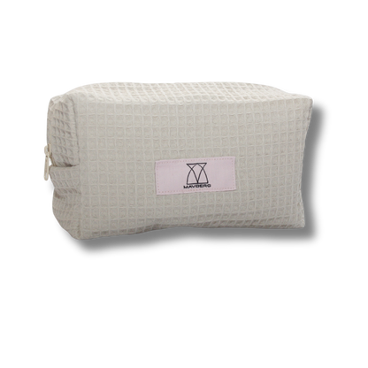 Beautybag aus Waffelpique in Beige
