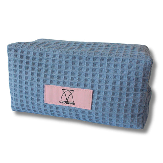 Beautybag/Kosmetiktasche aus Waffelpique in Taubenblau handgefertigte Kosmetiktasche, stilvolles  Design, perfekte Aufbewahrung für die  Handtasche, langlebig, praktischer Organizer für Kosmetikartikel
