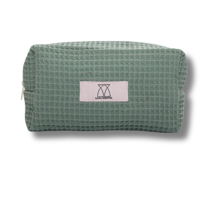 Beautybag aus Waffelpique in Salbei