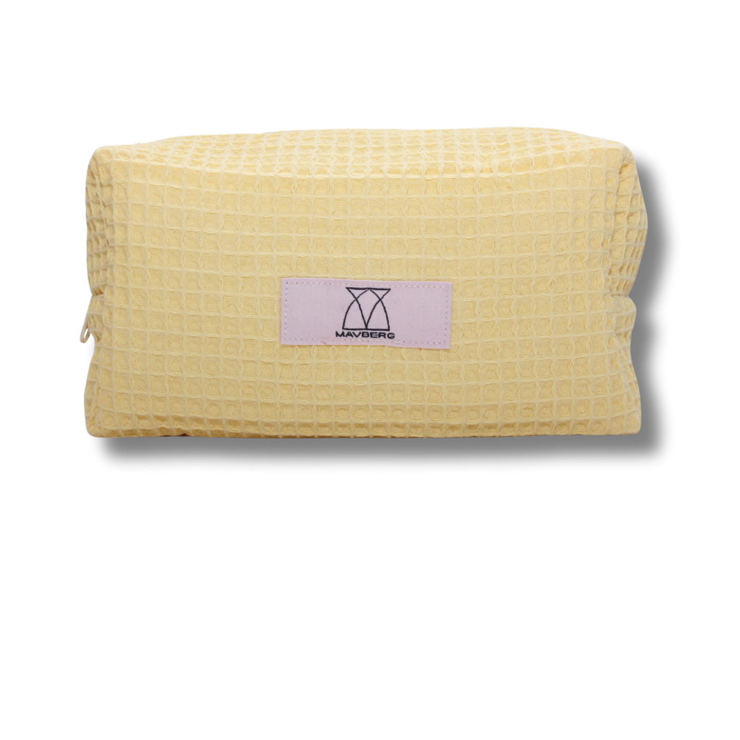Beautybag aus Waffelpique in Buttergelb